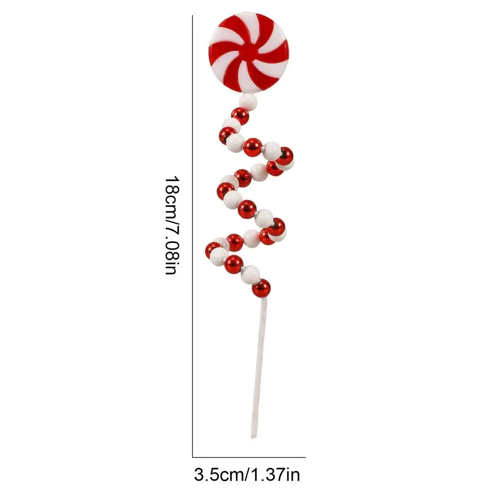 Red & White Candy Cane Christmas Tree Picks