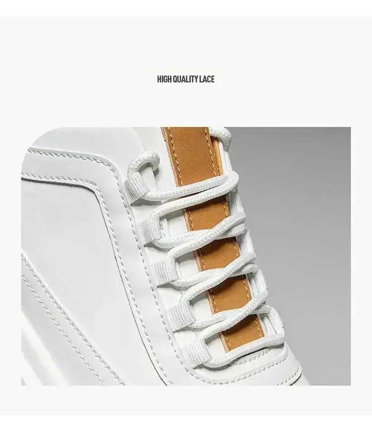 Men Thick Sole Shoes white brown / 39