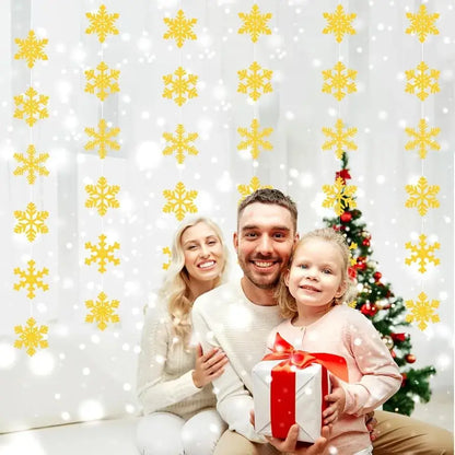 Gold Snowflake Christmas Garland