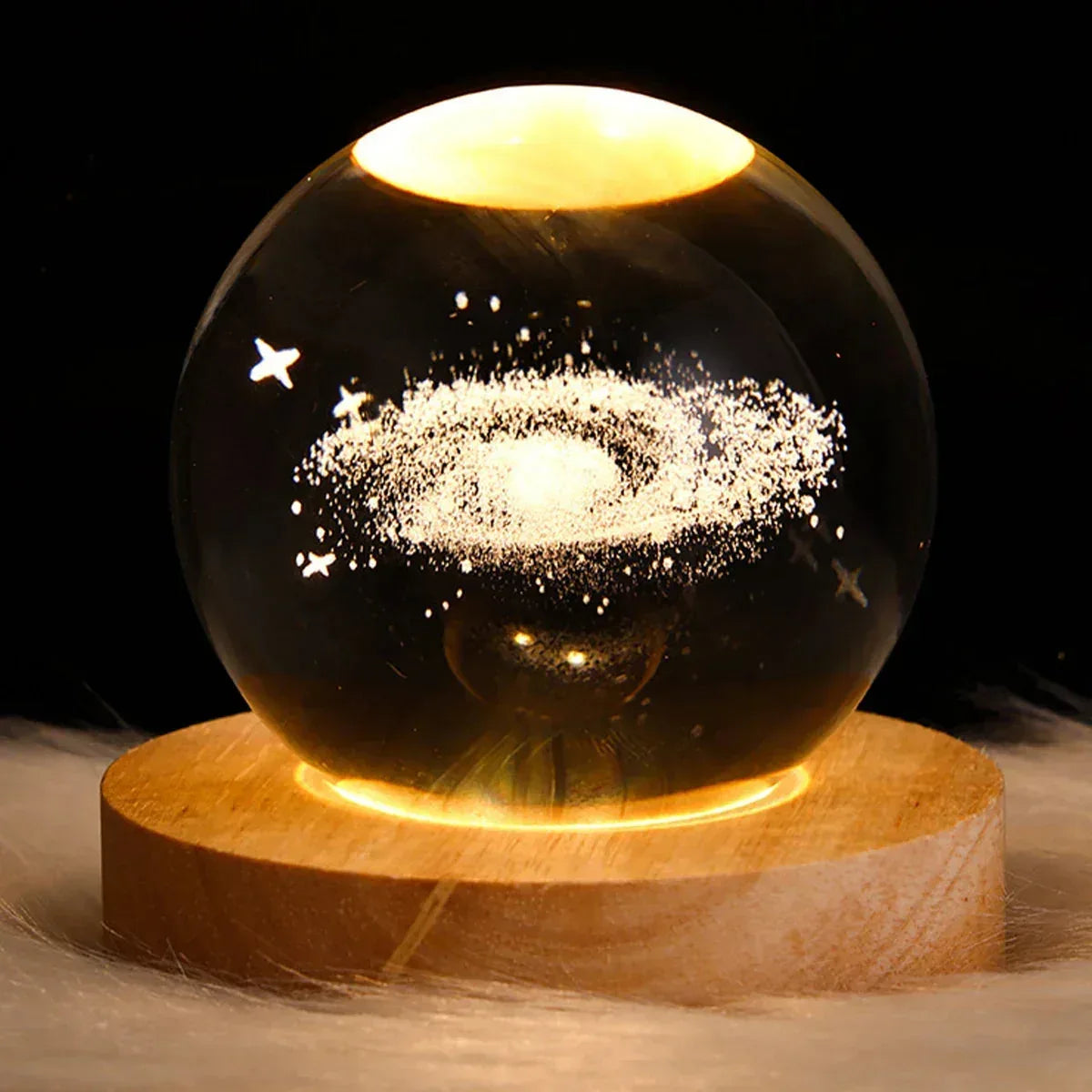 Galaxy Night Light Crystal Ball Warm Light Base / 01