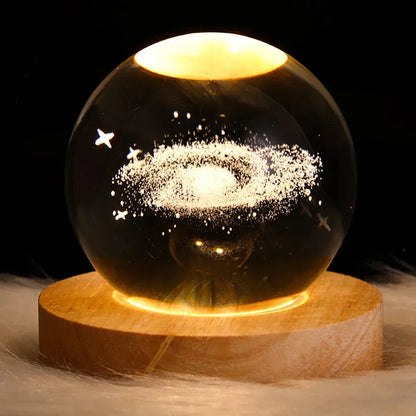 Galaxy Night Light Crystal Ball Warm Light Base / 01