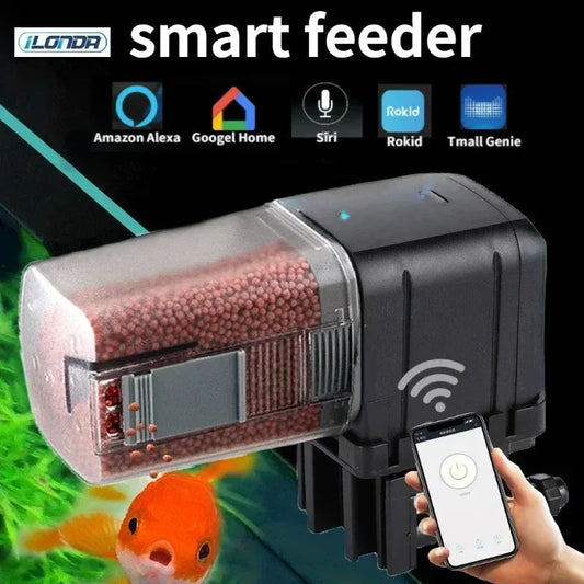 Wifi Wireless Intelligent Remote Control Fish Tank Dispenser WiFi Black