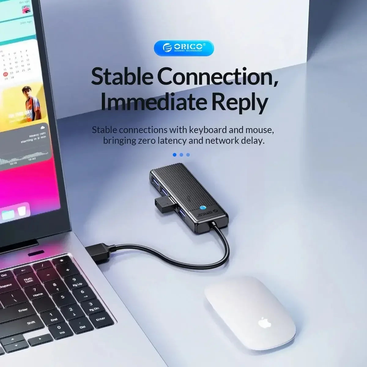 ORICO Ultra-Slim 4-Port USB-C Hub 4 USB 3.0 15cm USB A / United States