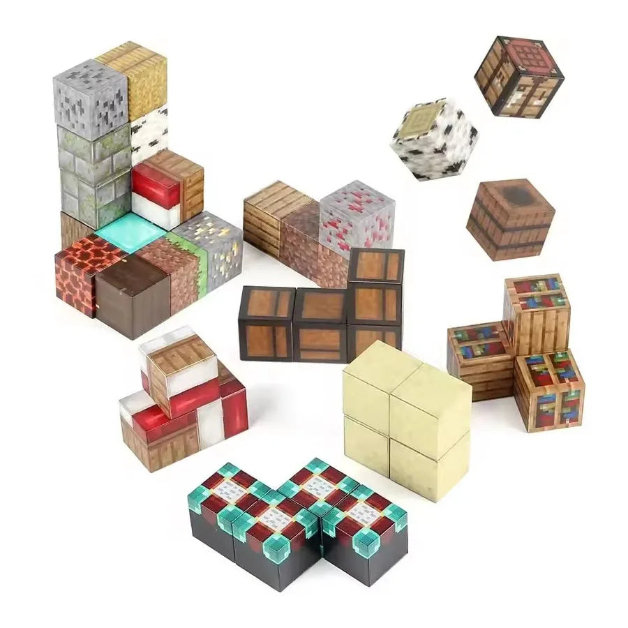 Magnetic Building Blocks Mine Scene Set (80–160 Pcs)