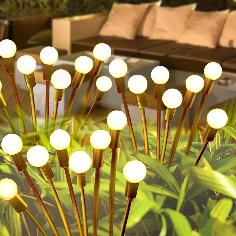 10-LED Solar Firefly Garden Lights – Warm White Outdoor Decor