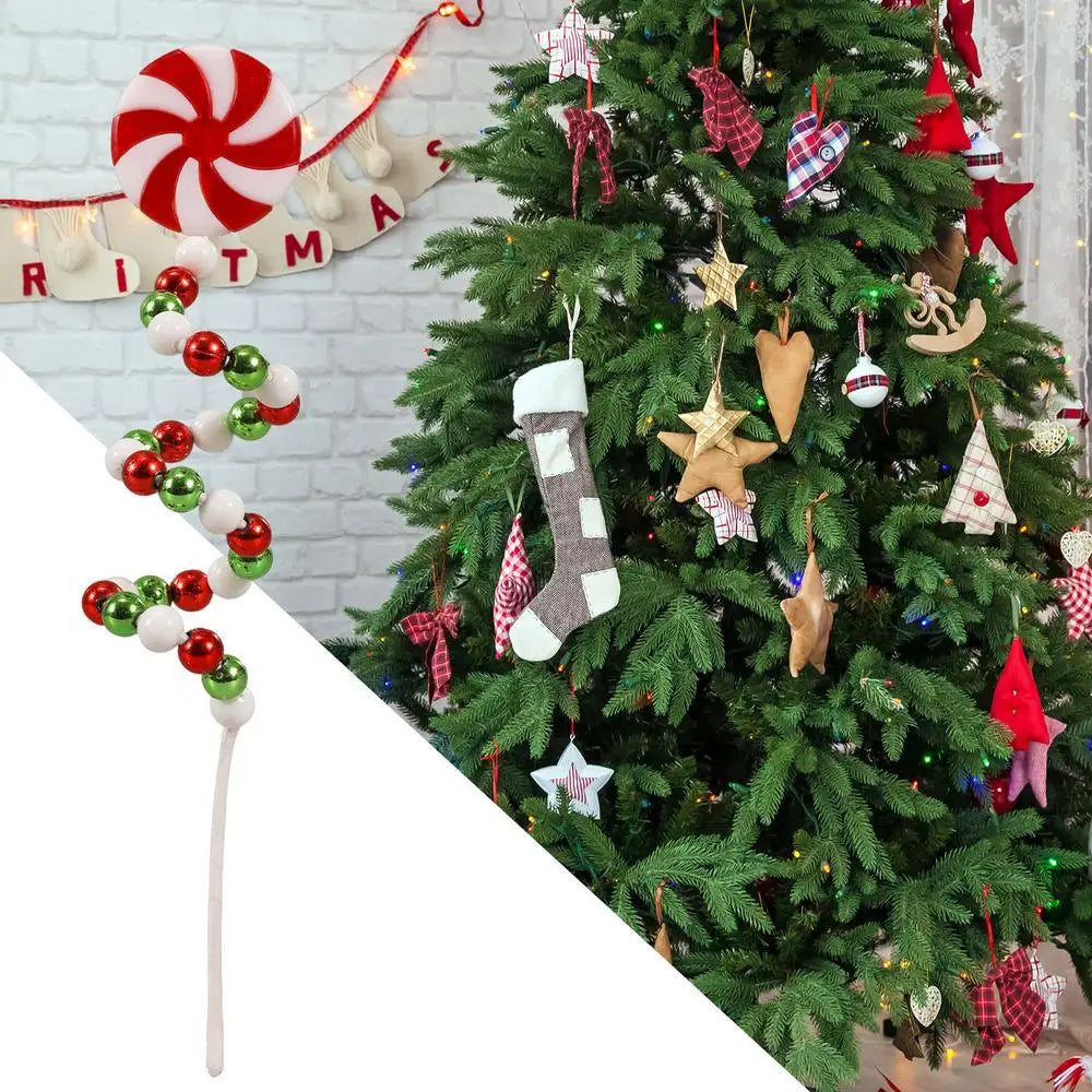Red & White Candy Cane Christmas Tree Picks
