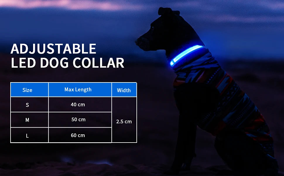 MASBRILL Dog Collar Luminous Pet Supplies Dog Collar Waterpoof Safety Collars