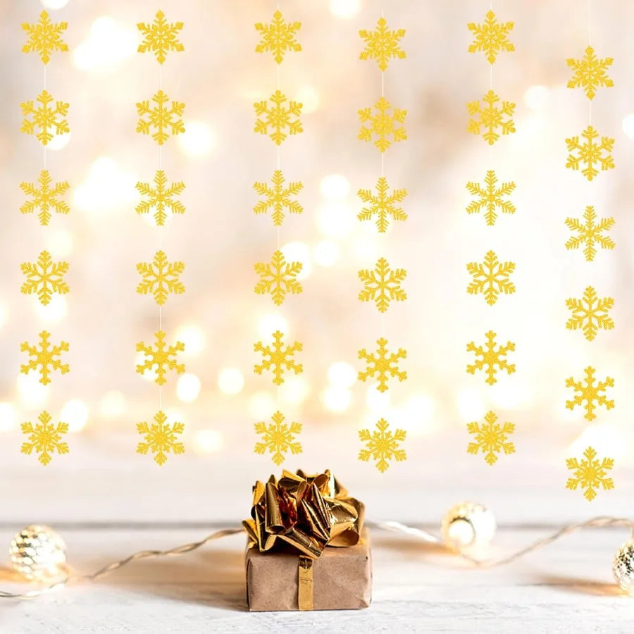 Gold Snowflake Christmas Garland