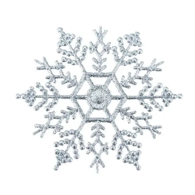 Pack Multi-Color Fake Snowflakes Silver 12pcs / United States
