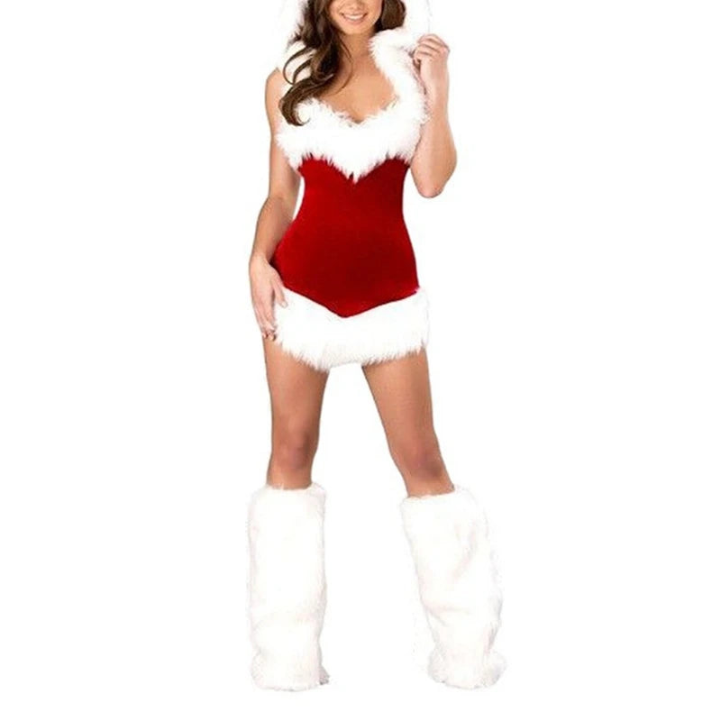 Women Christmas Costume Santa Cosplay Dress