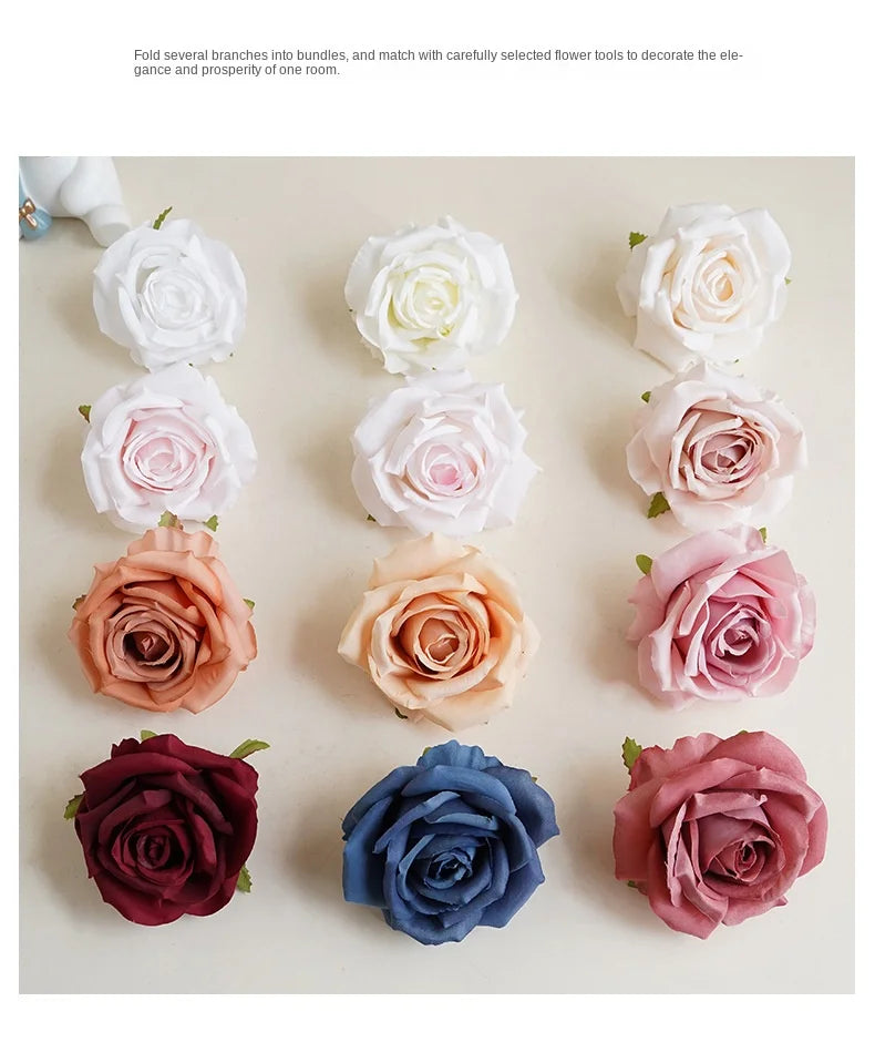 Artificial Silk Cloth Doer Rose Flower Head Wedding