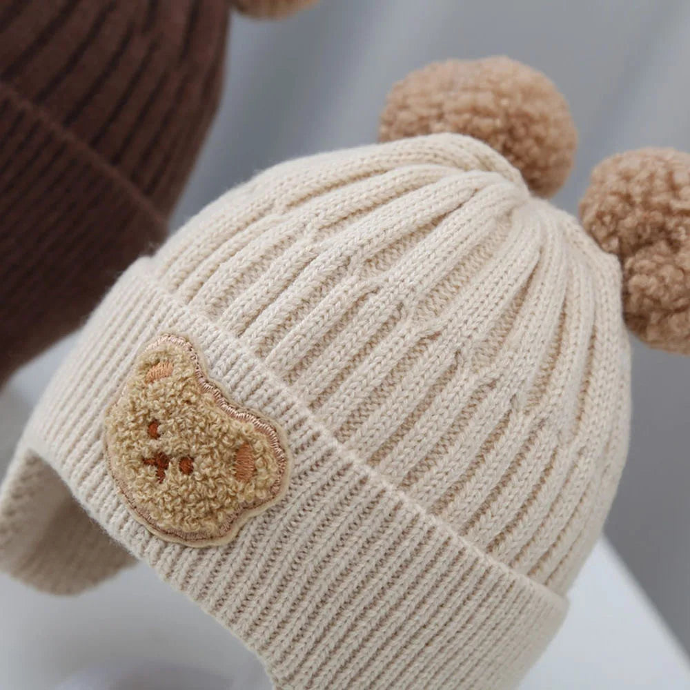 Winter Baby Beanie Hat Cartoon Bear Ear Protection