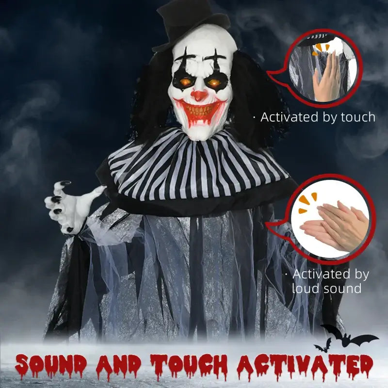 HOMCOM 6FT Life-Size Animated Halloween Decoration
