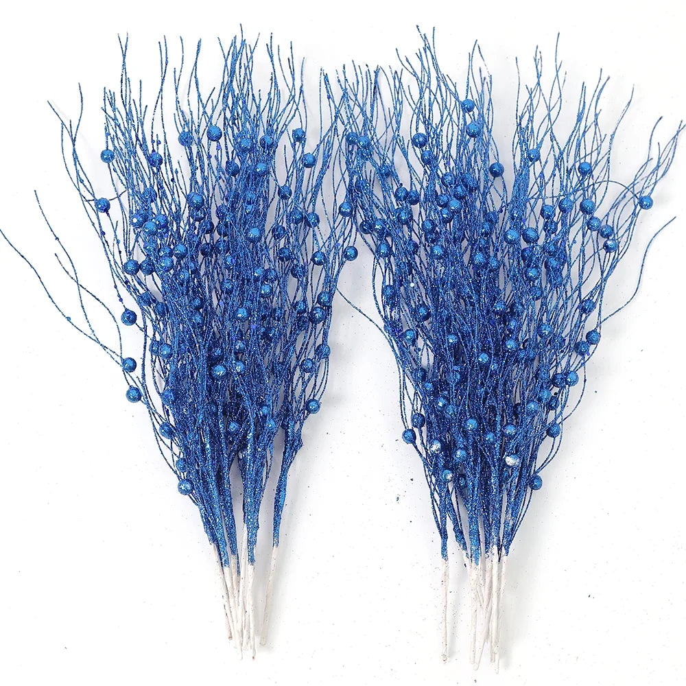 Glitter Foam Berry Christmas Bouquet – 5Pcs Festive Holiday Floral Decor