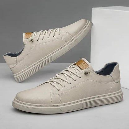 Mens Lace Up Oxford Leather Shoes White / 7