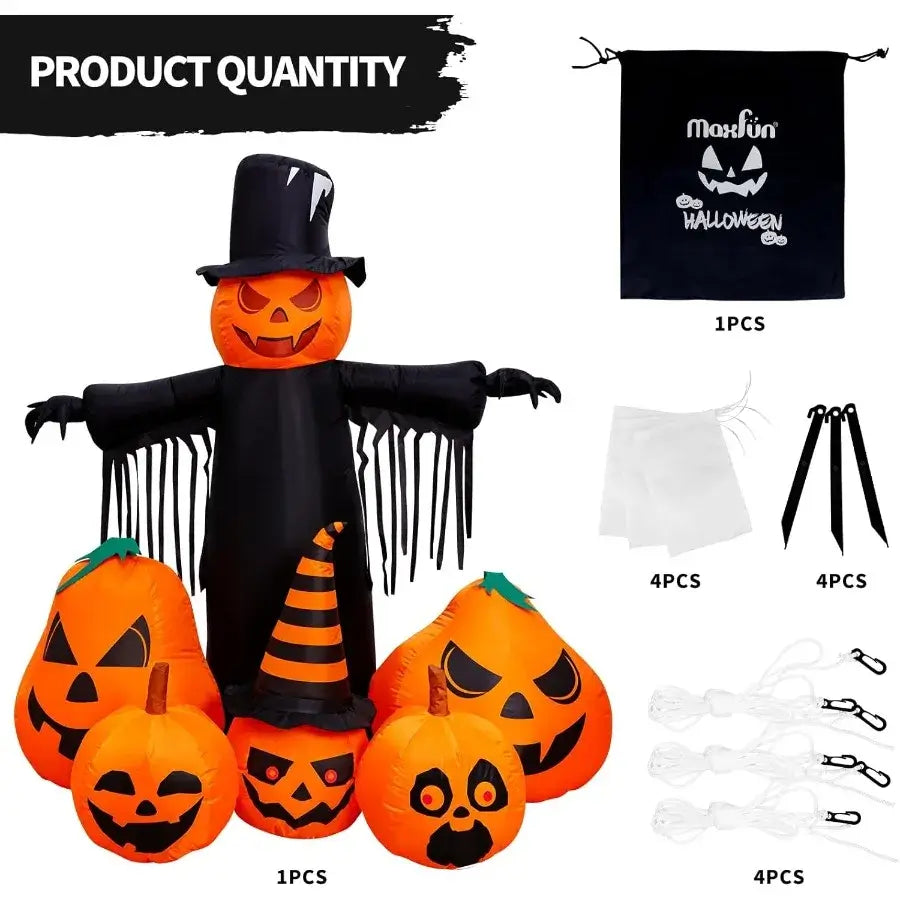 7FT Halloween Inflatable Pumpkin with LED Lights