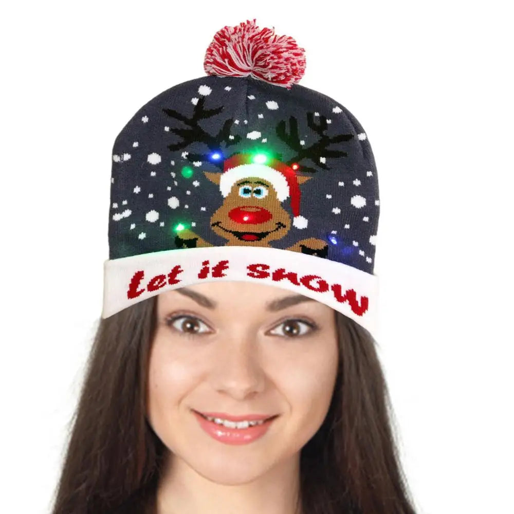 LED Christmas Beanie Hat