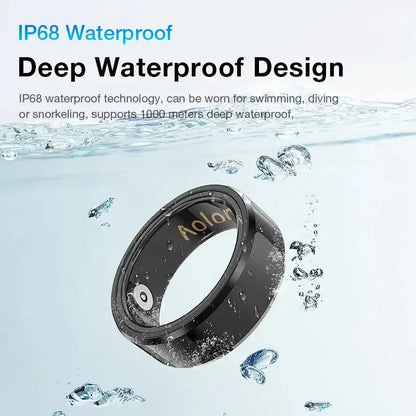 Aolon Gen3 Smart Ring Men Women Military Grade Titanium Steel Shell Waterproof Multi-sport Modes black / United States / 8