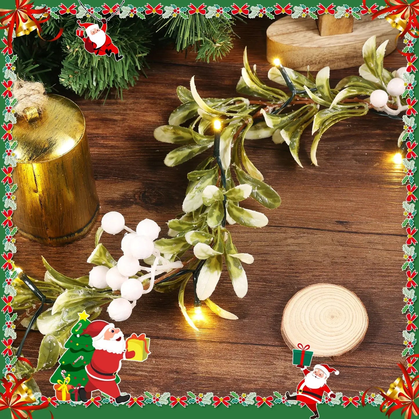 9.2ft Flocked Christmas Garland with Lights – Indoor & Outdoor Decor