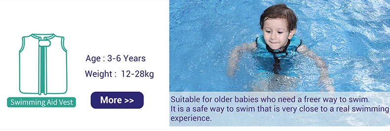 Non-Inflatable Baby Float with Canopy Waist Swimming Chest