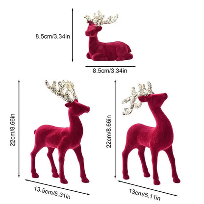3PCS Reindeer Christmas Figurines – Festive Elk Decorations United States