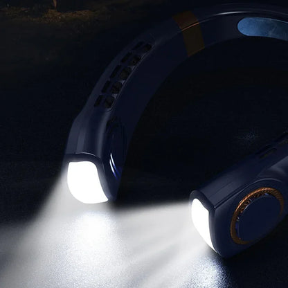 Innovative LED equipped Wearable Fan Blue