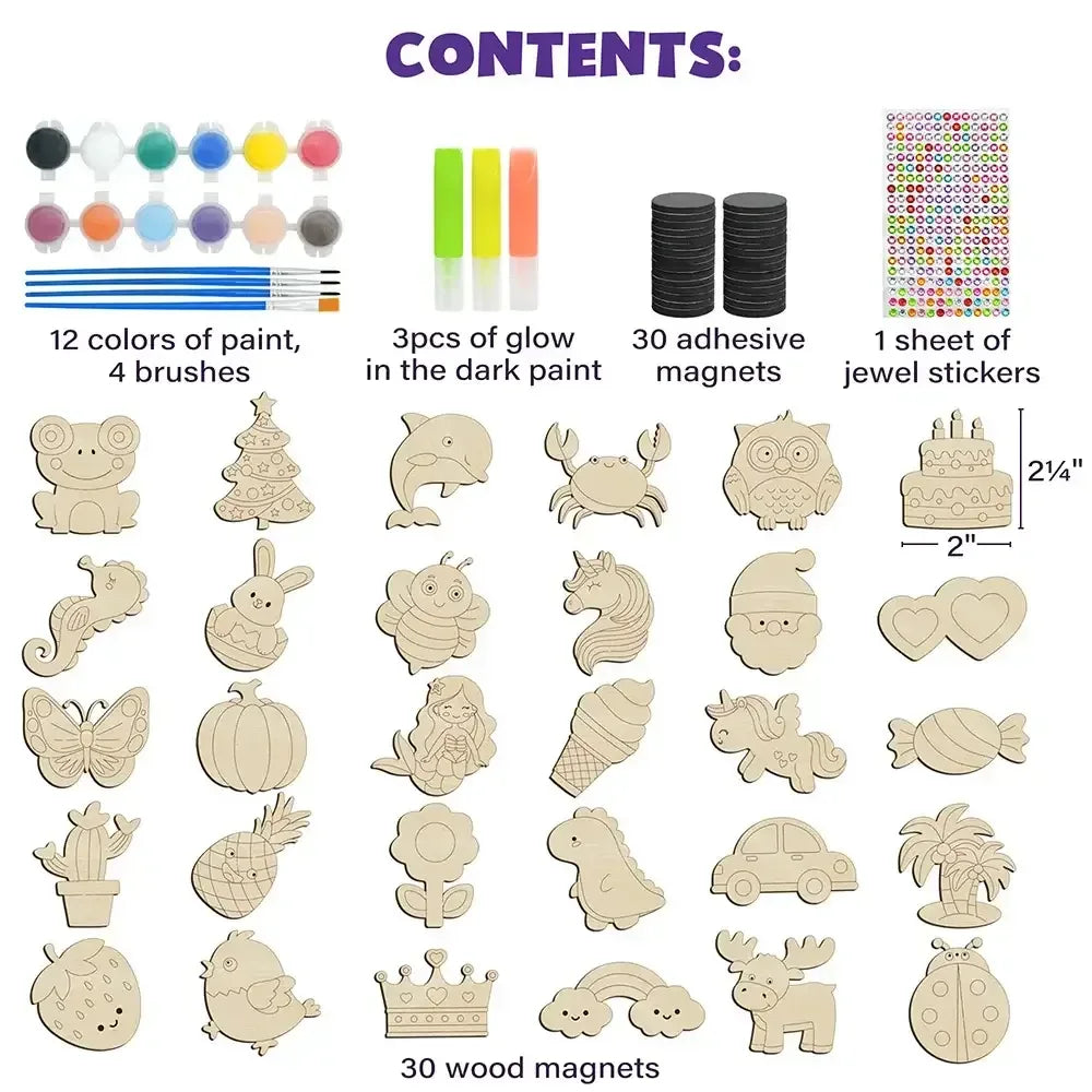 DIY Glow-in-the-Dark Wooden Magnet Craft Kit for Kids United States