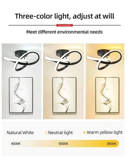 Modern LED Aisle Ceiling Lights B-Black / Cool white
