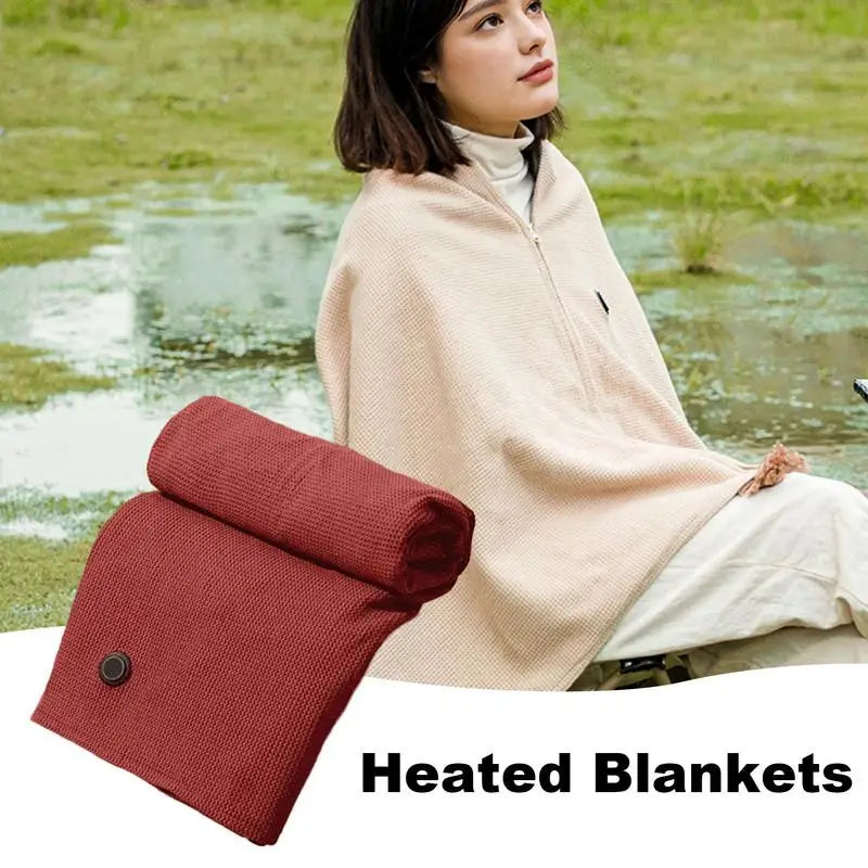 Heater Blanket USB-Powered Winter Plush Blanket Portable Heated Blanket Shawl