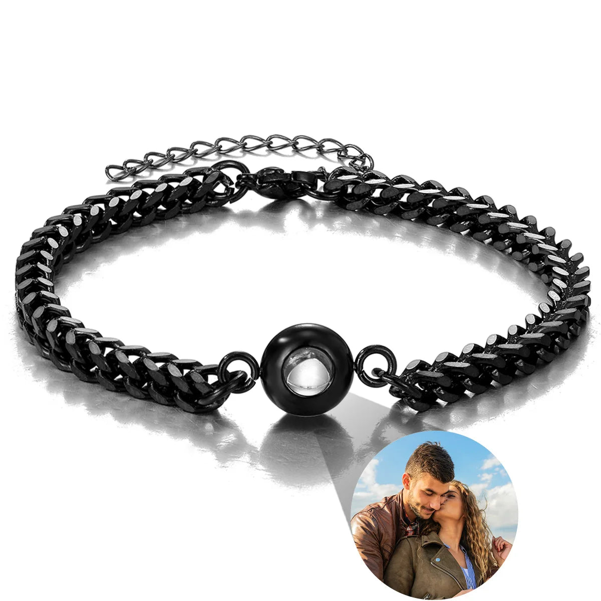 Custom Projection Photo Bracelet – personalized Zircon Chain Memory Jewelry for Women & Men