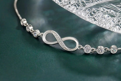 Infinite Inlaid Round Cubic Zircon Bracelet silver