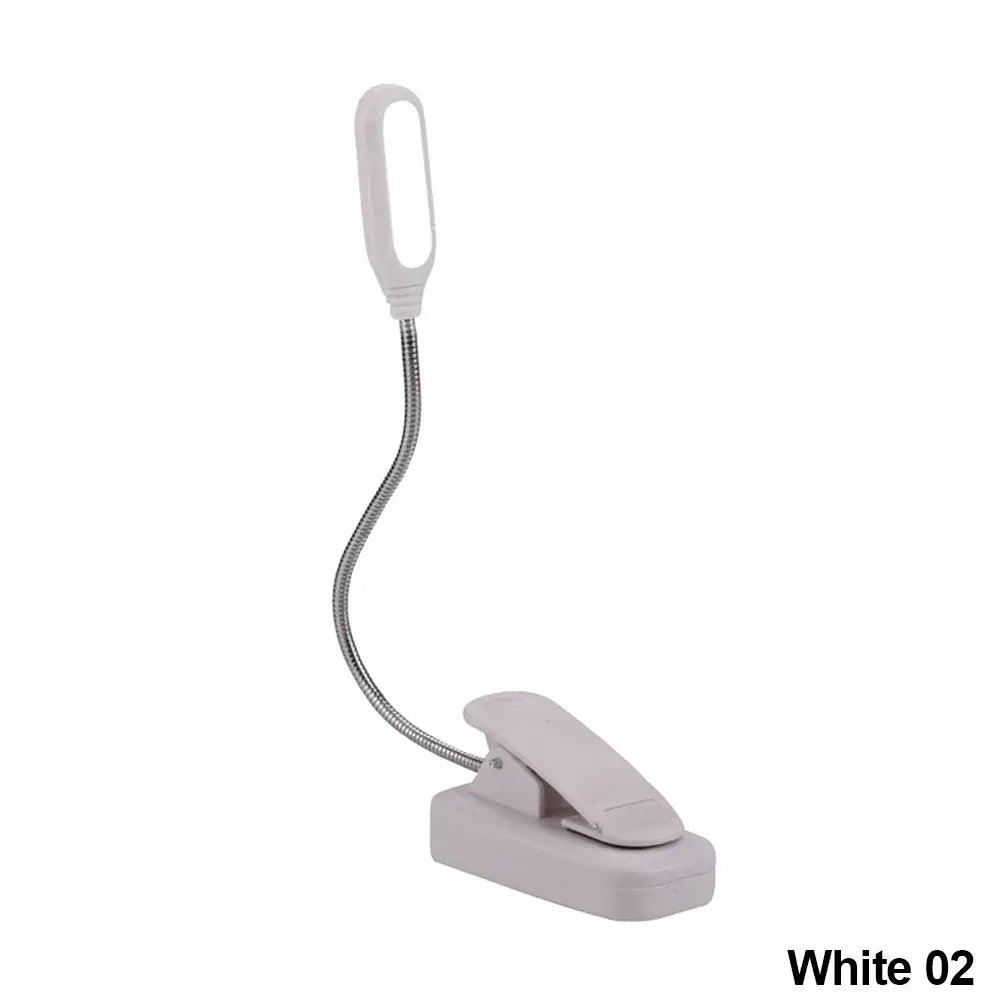 Adjustable Mini Clip-On Study Desk Lamp White 02