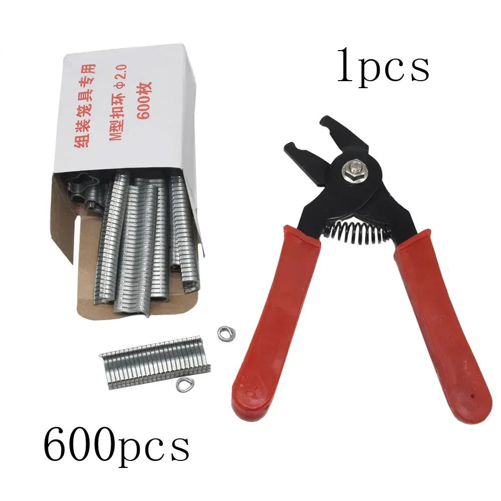 Hog Ring Pliers + Hog Rings M Nails Tools 1 to 600pcs