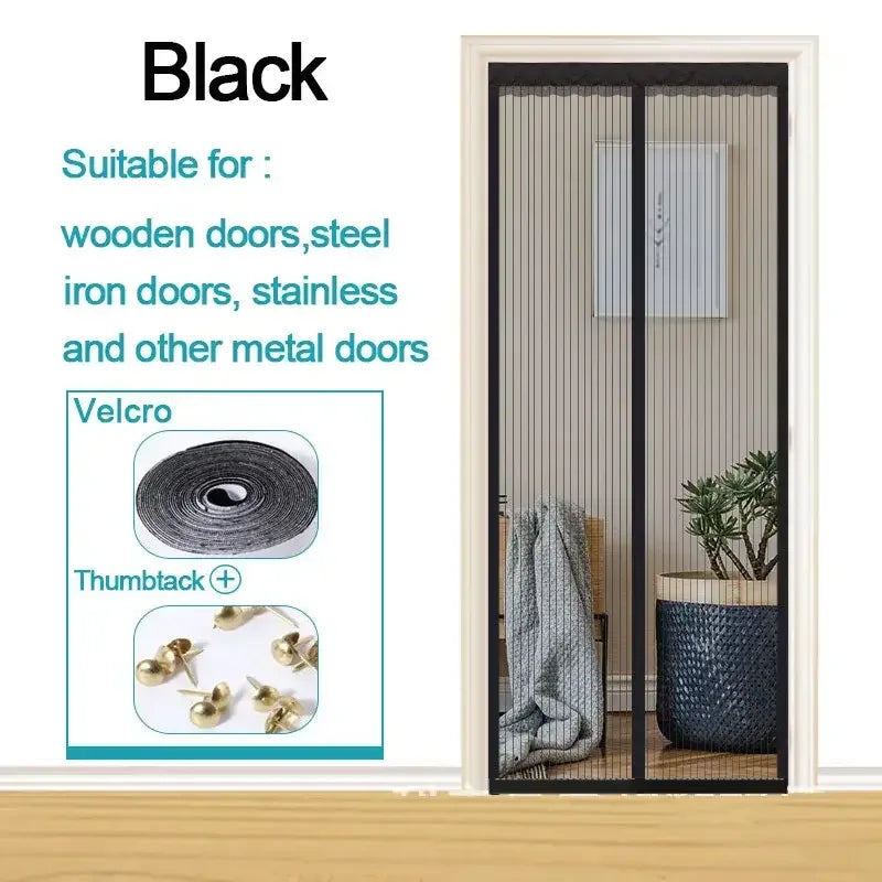 Magnetic Screen Door Black / 80X210CM