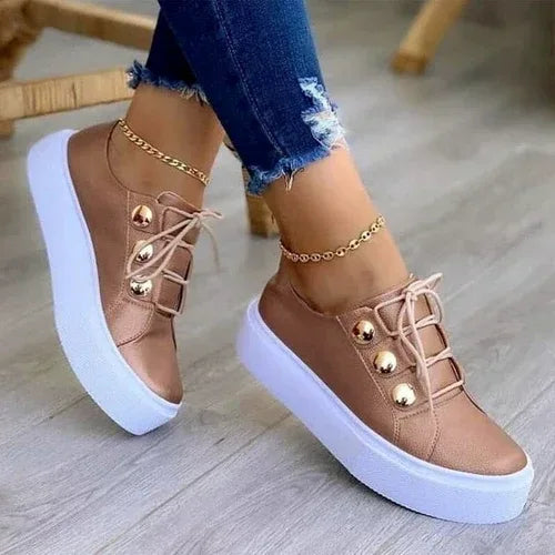 Light Breathable Female Running Shoes Casual Women Vulcanized Shoes Rose Gold / 6