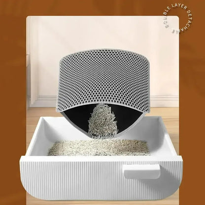 Cat Litter Mat Cat Litter Trapping Mat With Honeycomb Double Layer Washable Black / United States