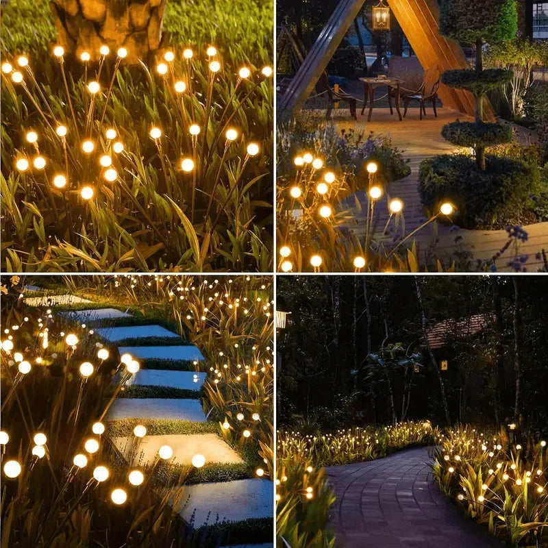 10-LED Solar Firefly Garden Lights – Warm White Outdoor Decor