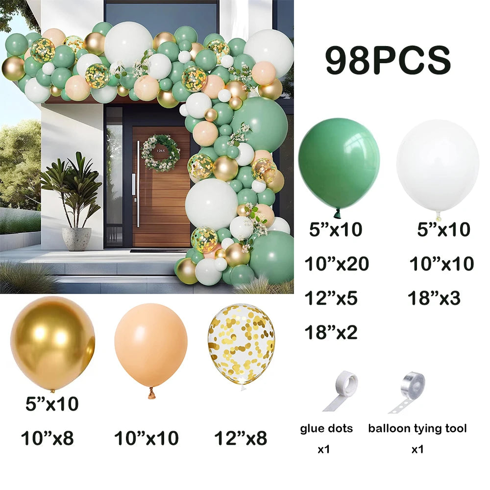 Sage Green Balloons Garland Arch