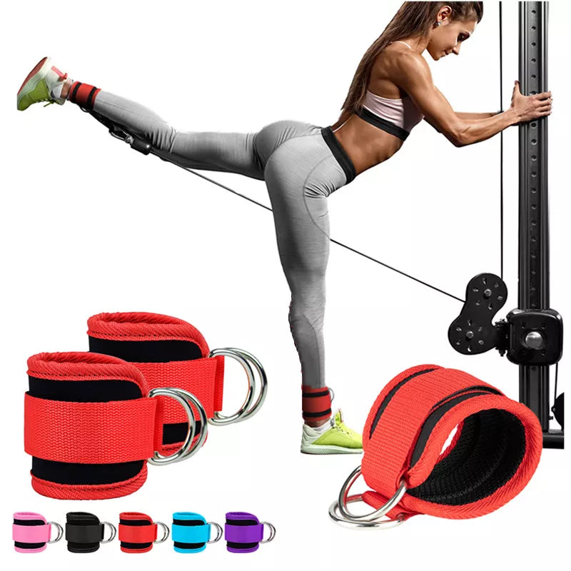 Gym Ankle Straps Double D-Ring