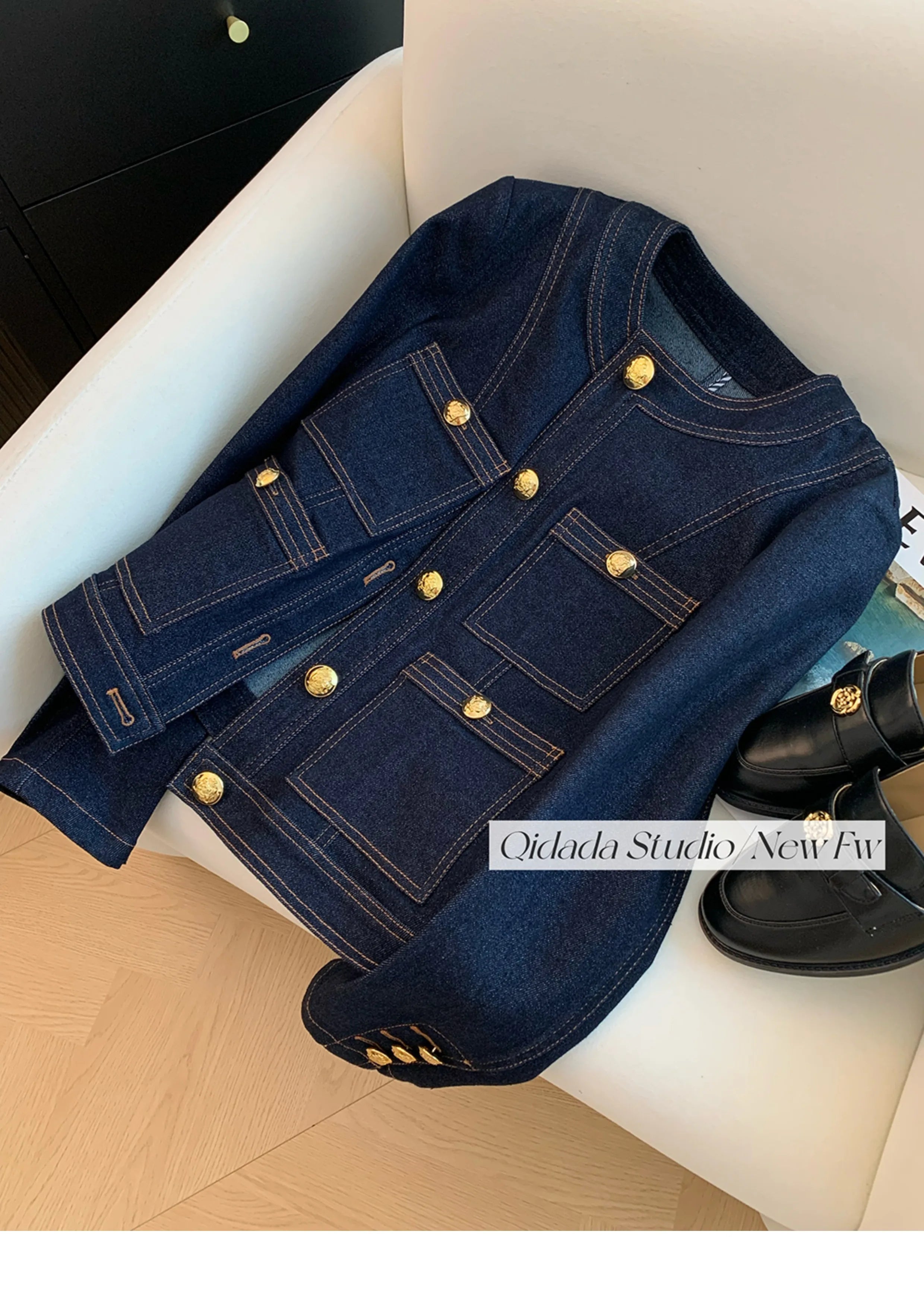 Casual Blue Elegant Denim Jacket