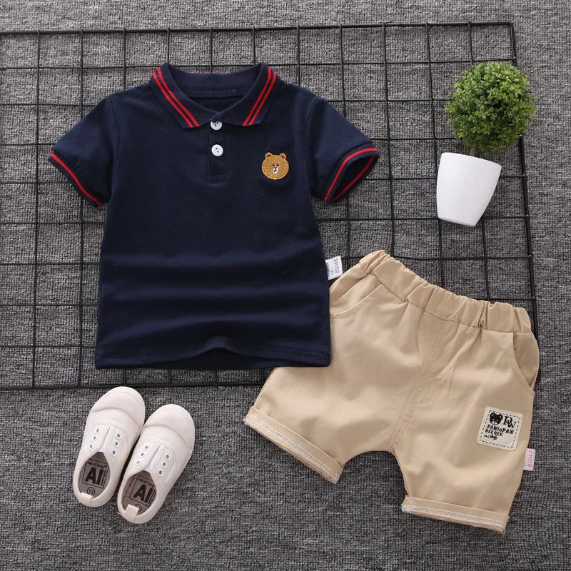 Children Clothing Polo Shirt Sets