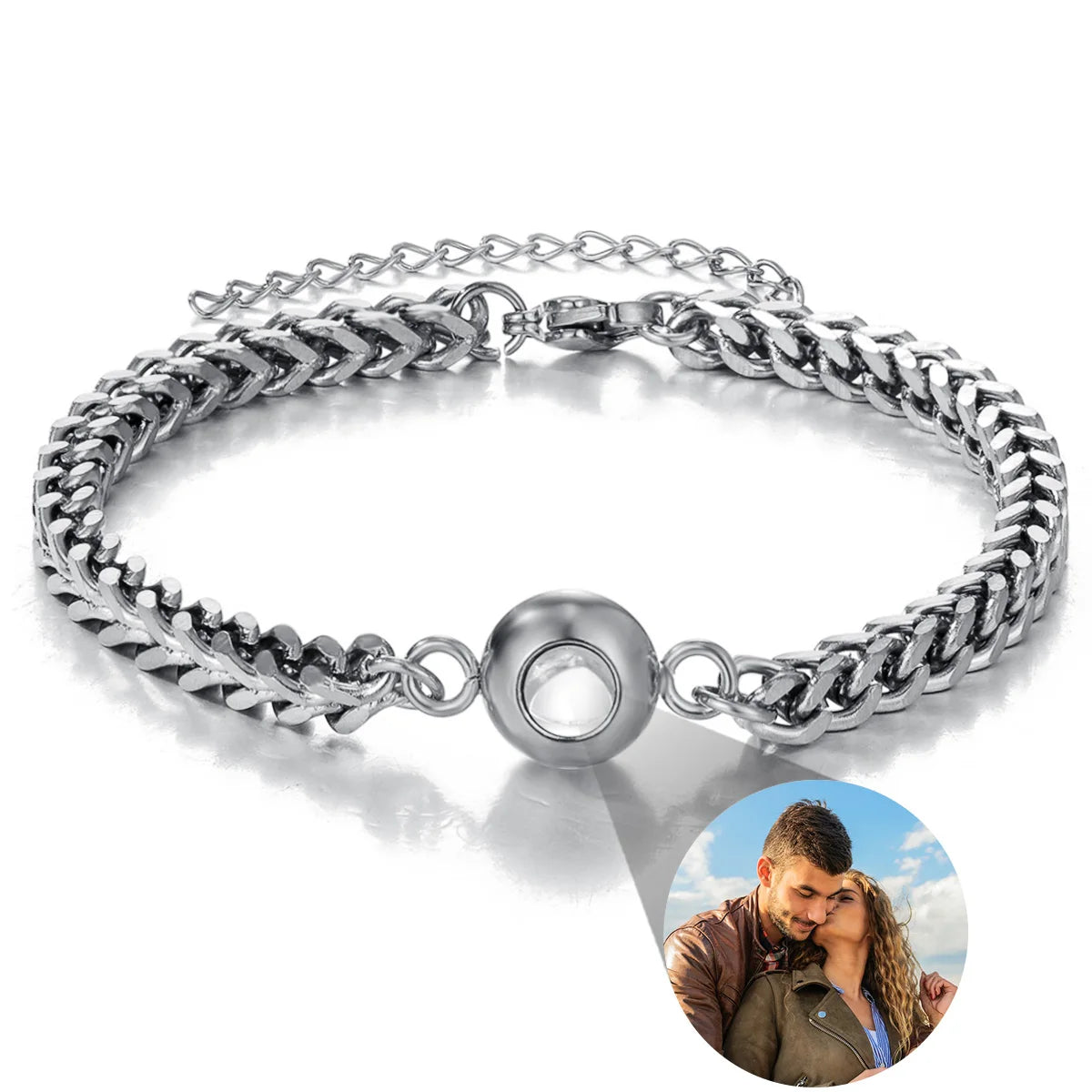Custom Projection Photo Bracelet – personalized Zircon Chain Memory Jewelry for Women & Men