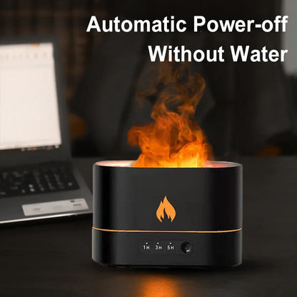 Essential Oil Diffuser With Flaming Effect And Timer White