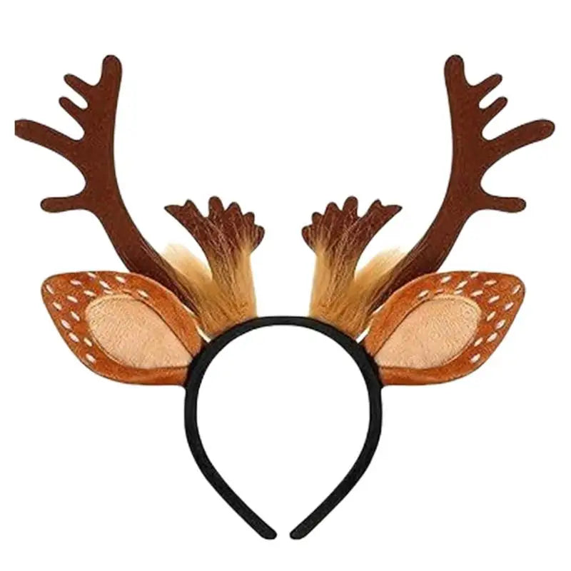 Christmas Reindeer Antler Headband – Plush Festive Hair Accessory for Women & Kids