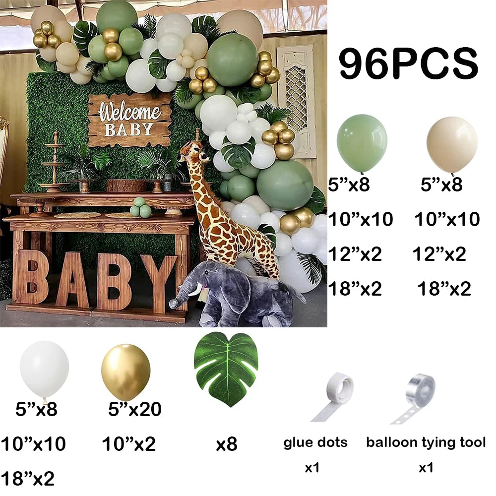 Sage Green Balloons Garland Arch