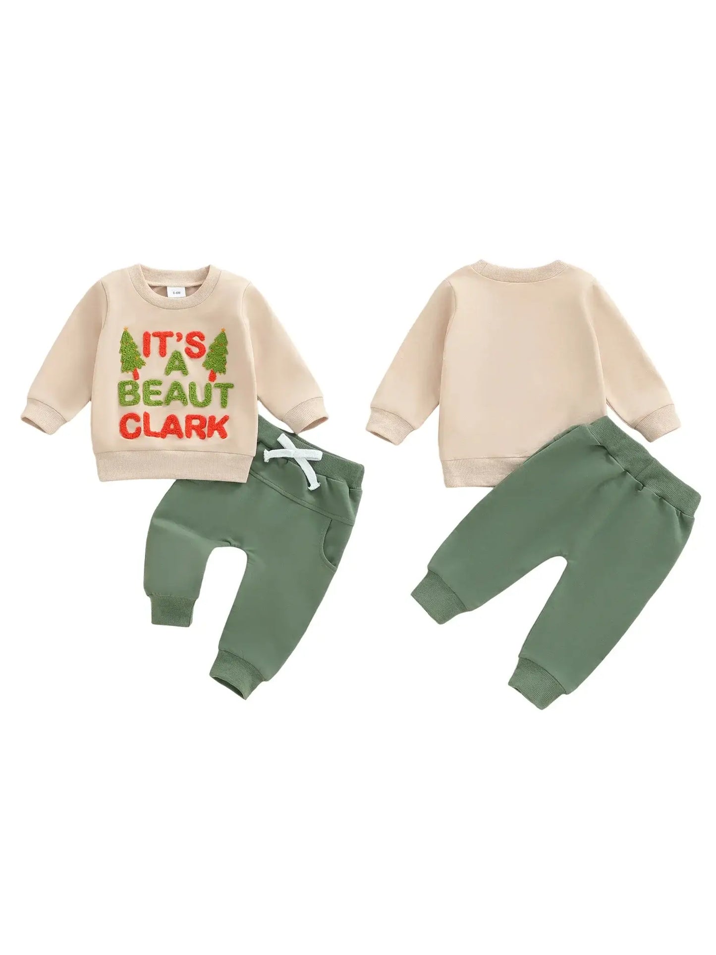 Lioraitiin Toddler Baby Boy Christmas Outfit Beige / 24M / United States