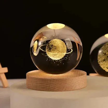 3D Laser Engraved Crystal Ball with base / Universe