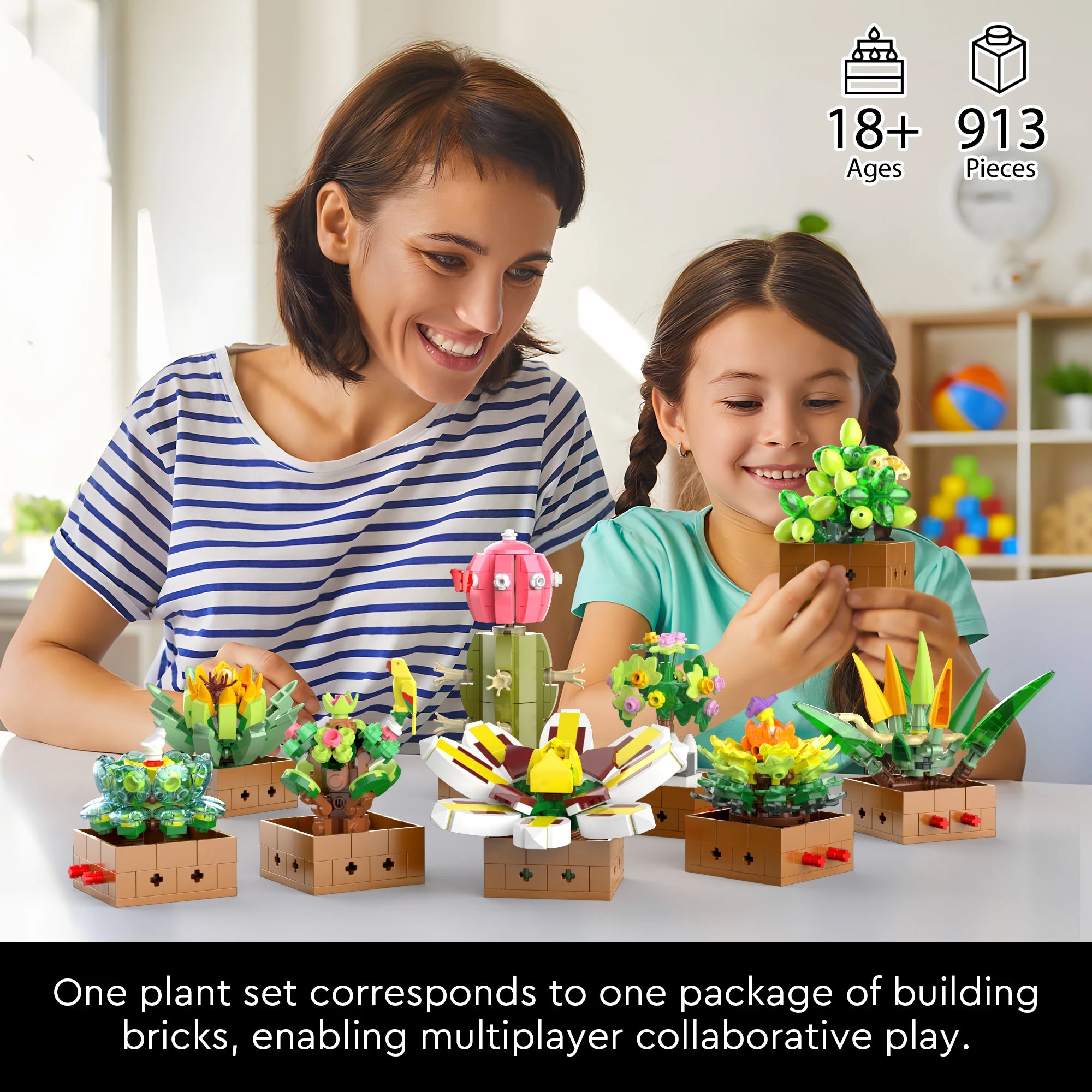 EDUCIRO Succulent Bonsai Building Blocks Set – 9PCS