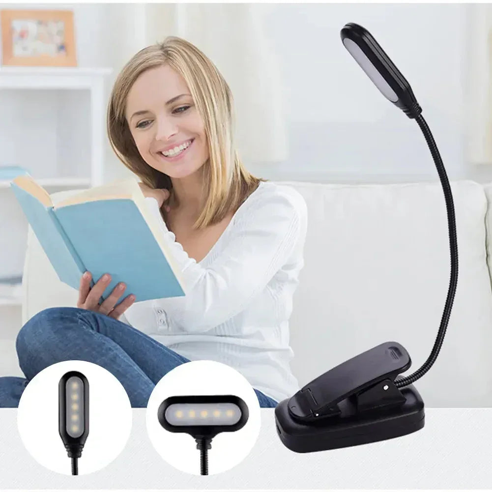 Adjustable Mini Clip-On Study Desk Lamp Black 01