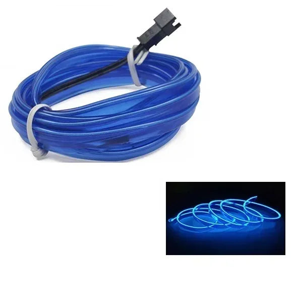 Neon LED Light Glow EL Wire String Strip Rope Blue strip / 5m